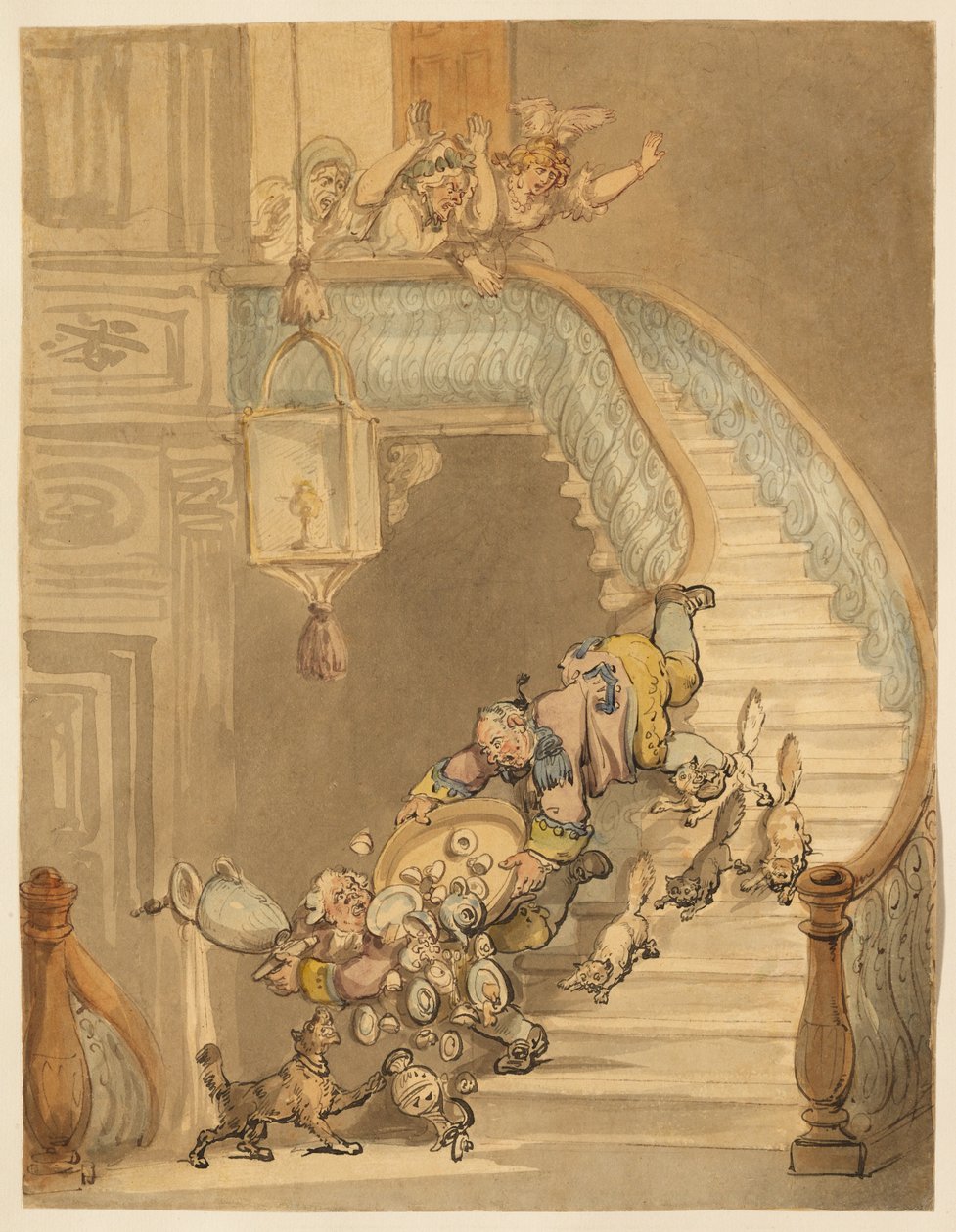 A macska-katasztrófa, avagy nagymamám régi porcelánjának pusztulása alkotó: Thomas Rowlandson