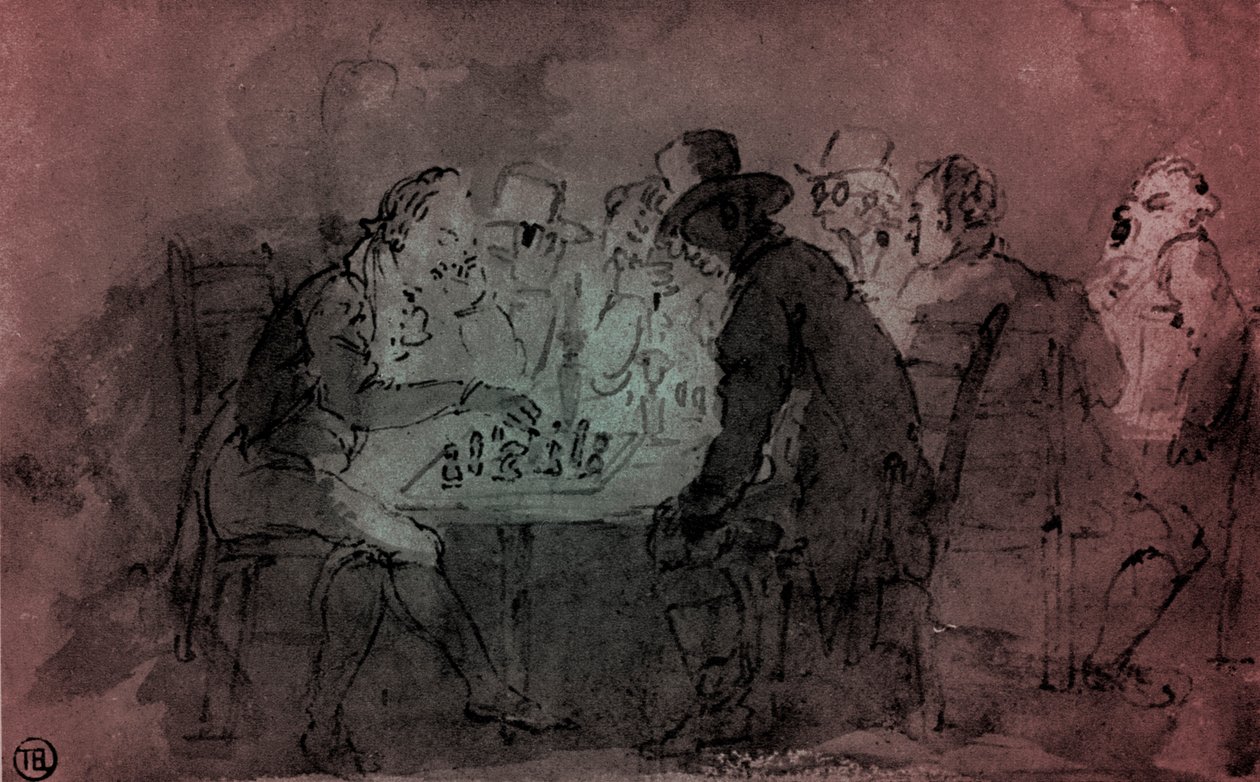 "A sakkozók" alkotó: Thomas Rowlandson