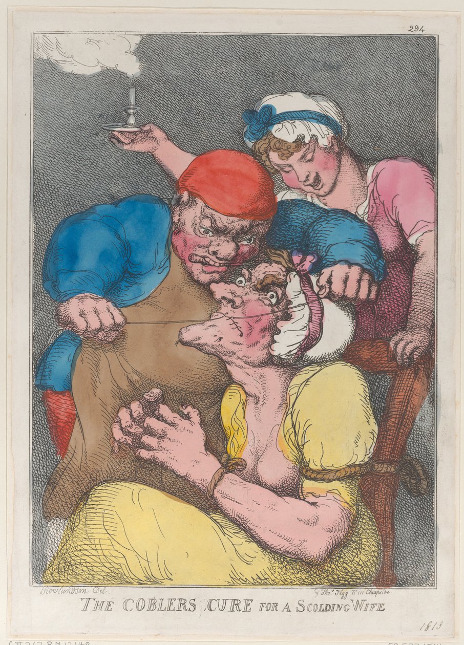 A suszter gyógymódja a szidó feleségnek, 1813., 1813. alkotó: Thomas Rowlandson