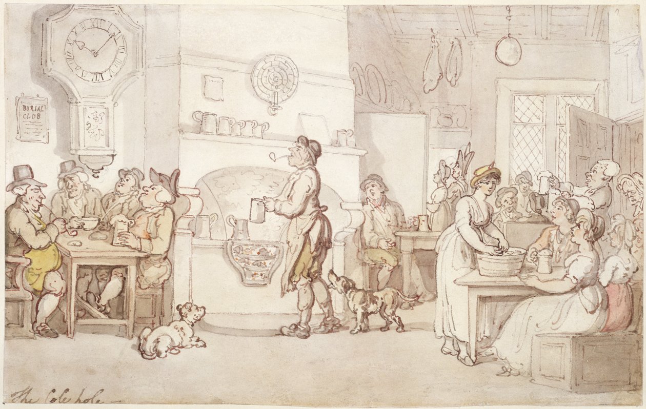 „The Cole Hole” (tinta és wc papíron) (lásd még: BKB 100476) alkotó: Thomas Rowlandson