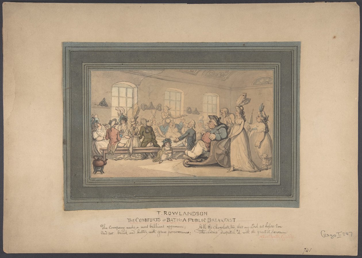 A fürdő kényelmei: nyilvános reggeli alkotó: Thomas Rowlandson