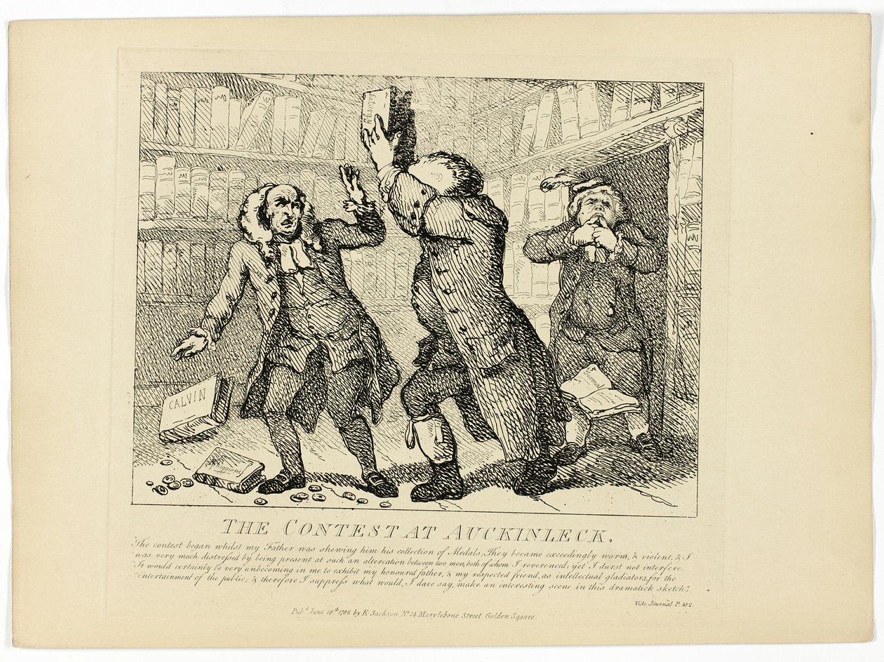 A verseny Auckinleckben, Boswell Hebridák körútja című művéből alkotó: Thomas Rowlandson