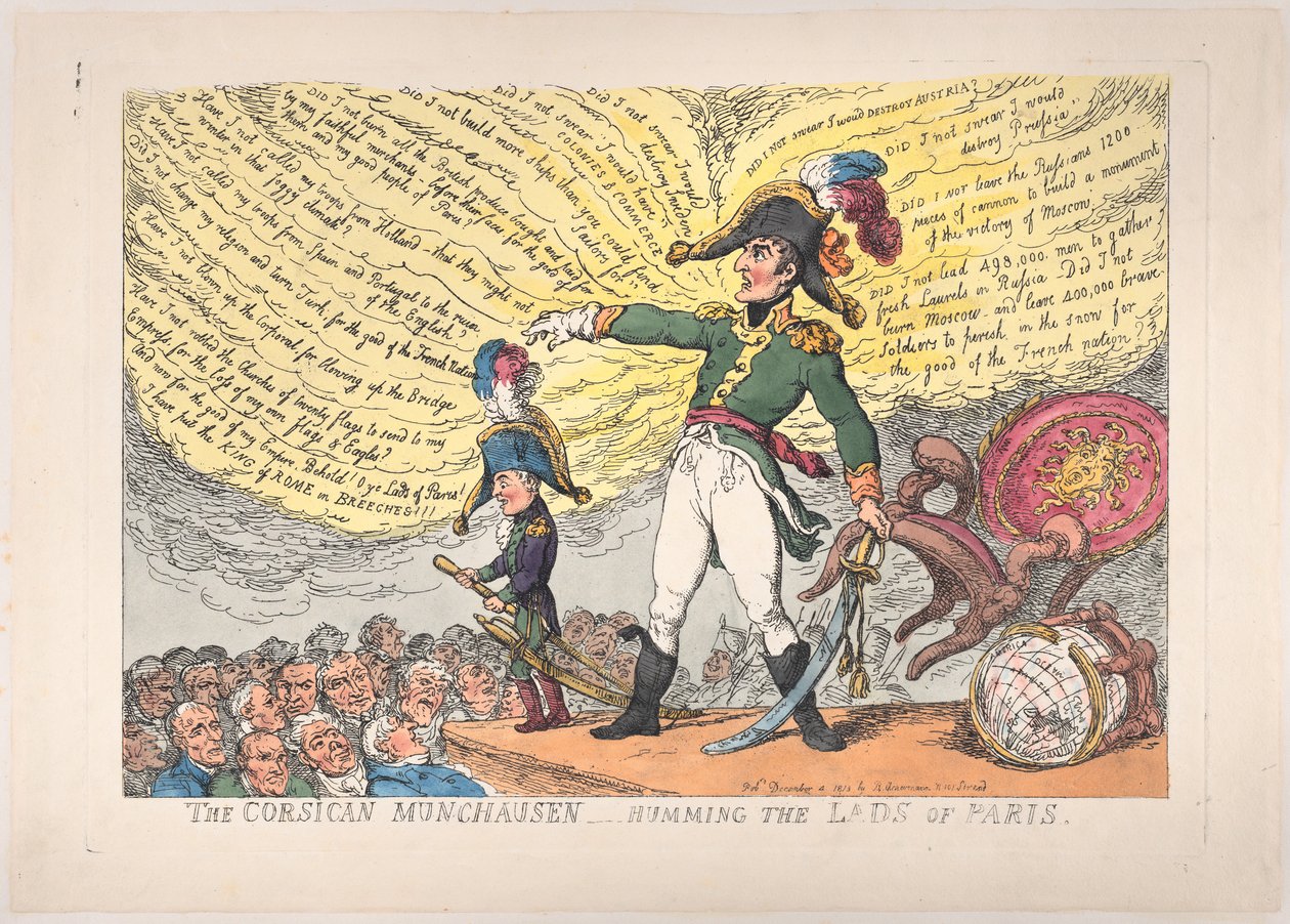 A korzikai Münchausen – A párizsi legények dúdolása, 1813. december 4., 1813. december 4. alkotó: Thomas Rowlandson