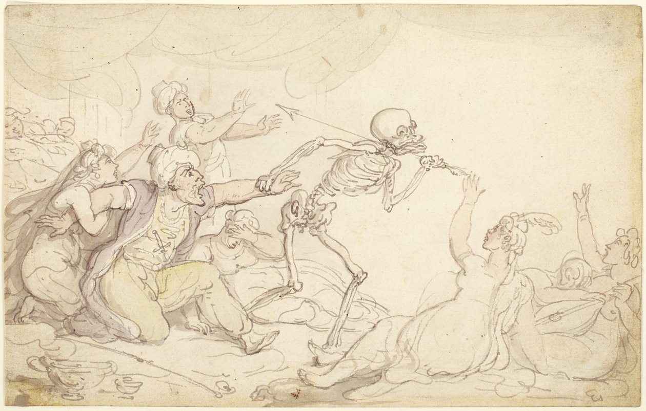 A halál tánca: a nabobot a háremében fogták el alkotó: Thomas Rowlandson