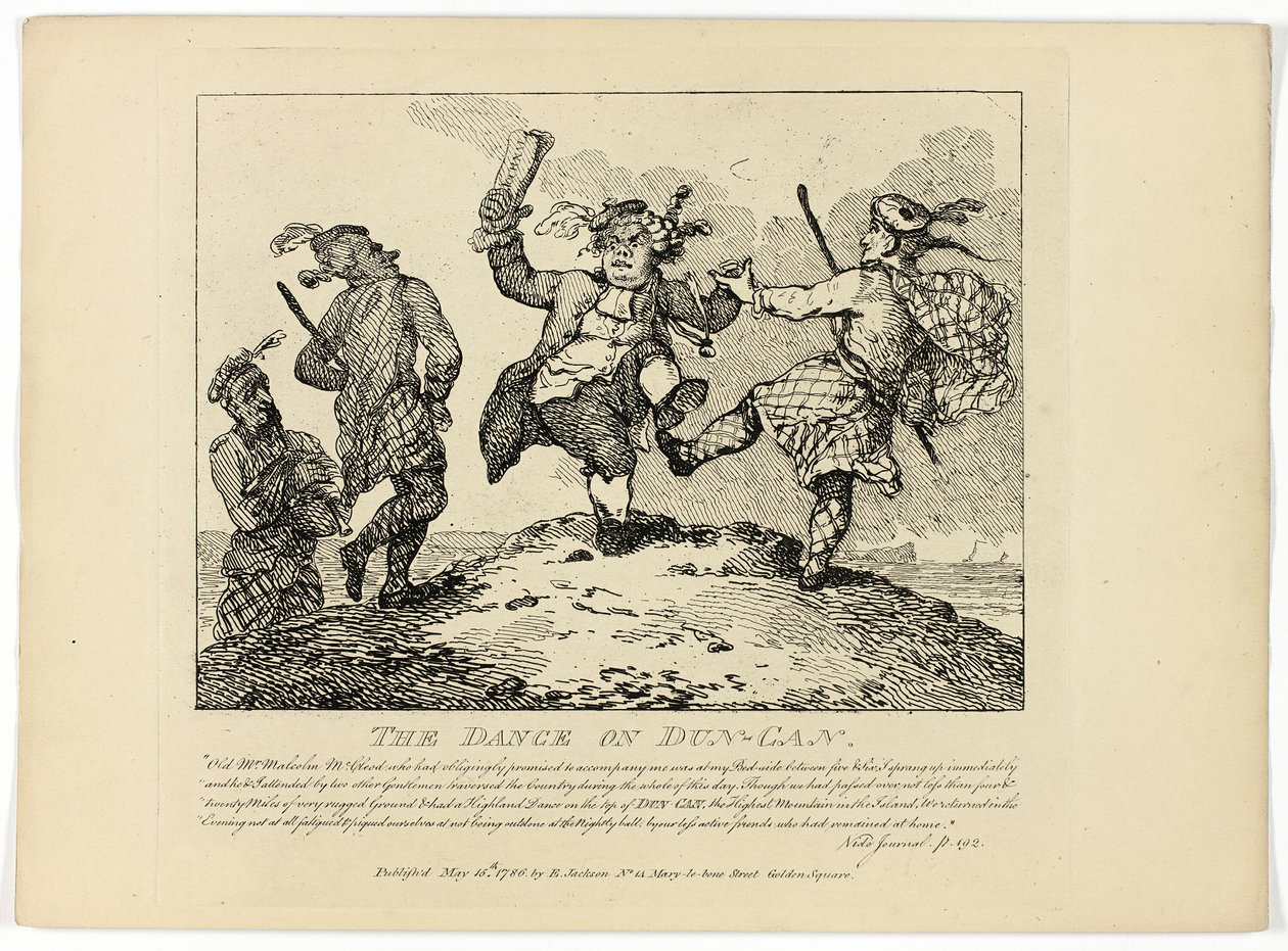 A Dun-Can tánca, Boswell Hebridák körútja című művéből alkotó: Thomas Rowlandson
