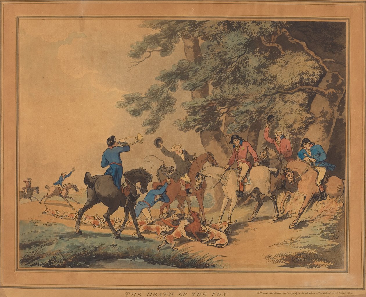 A róka halála, 1786-ban jelent meg. alkotó: Thomas Rowlandson