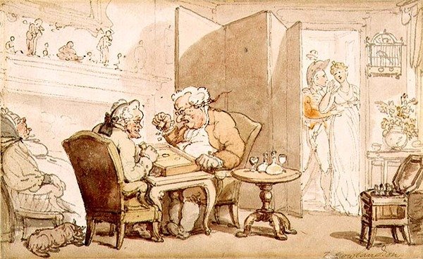 The Dicers (akvarell papíron) alkotó: Thomas Rowlandson