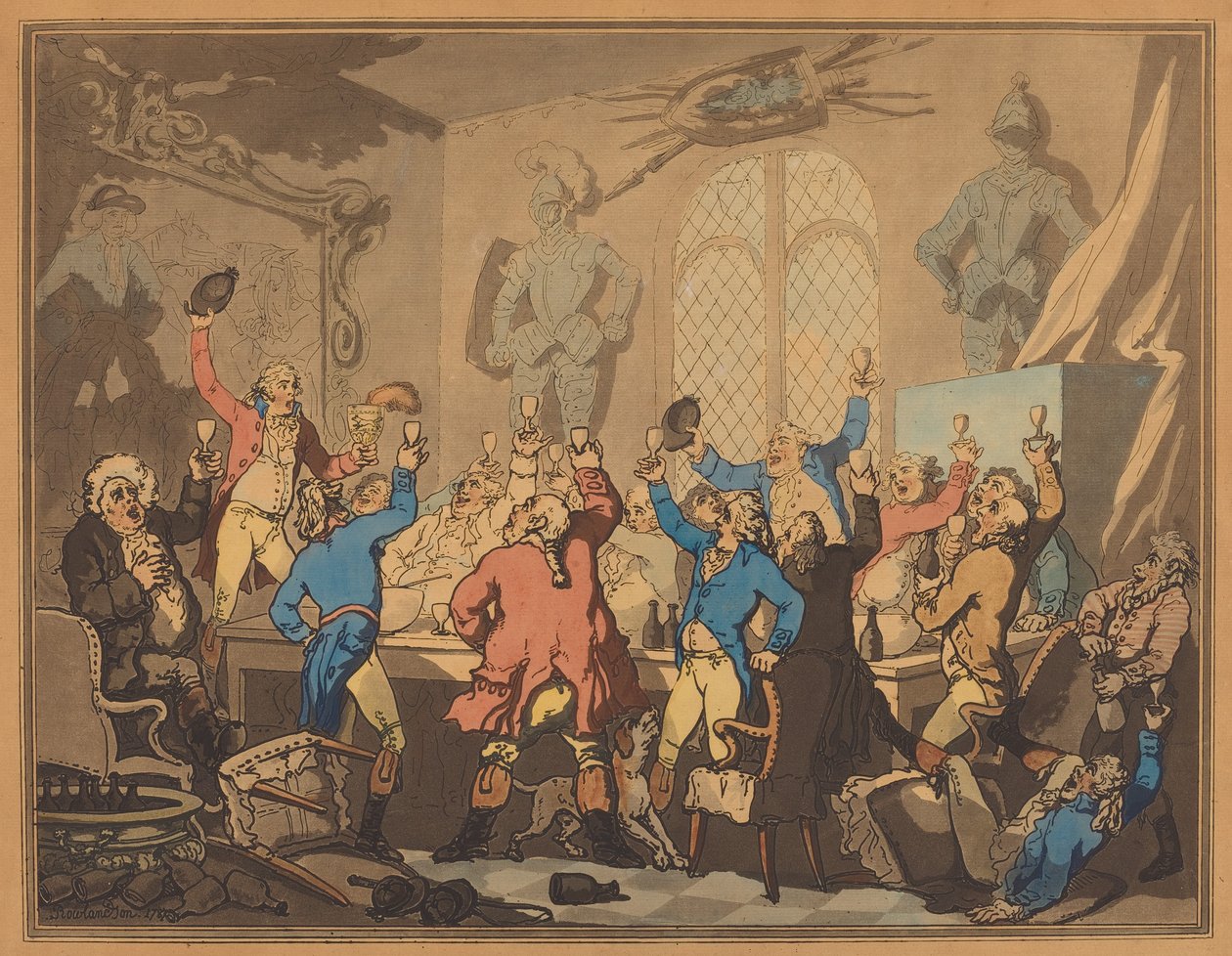 A vacsora, 1787. alkotó: Thomas Rowlandson
