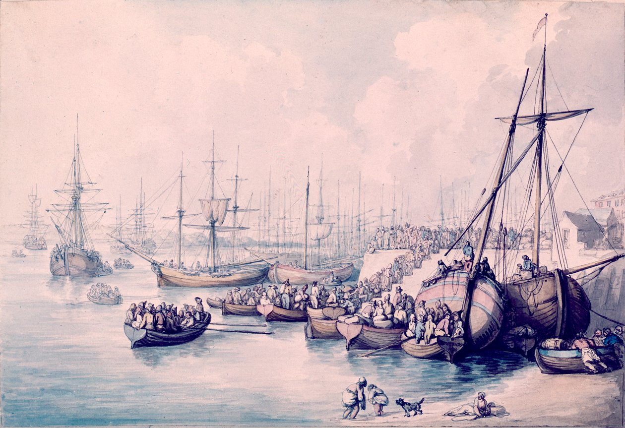 A touloni királypártiak kiszállása alkotó: Thomas Rowlandson