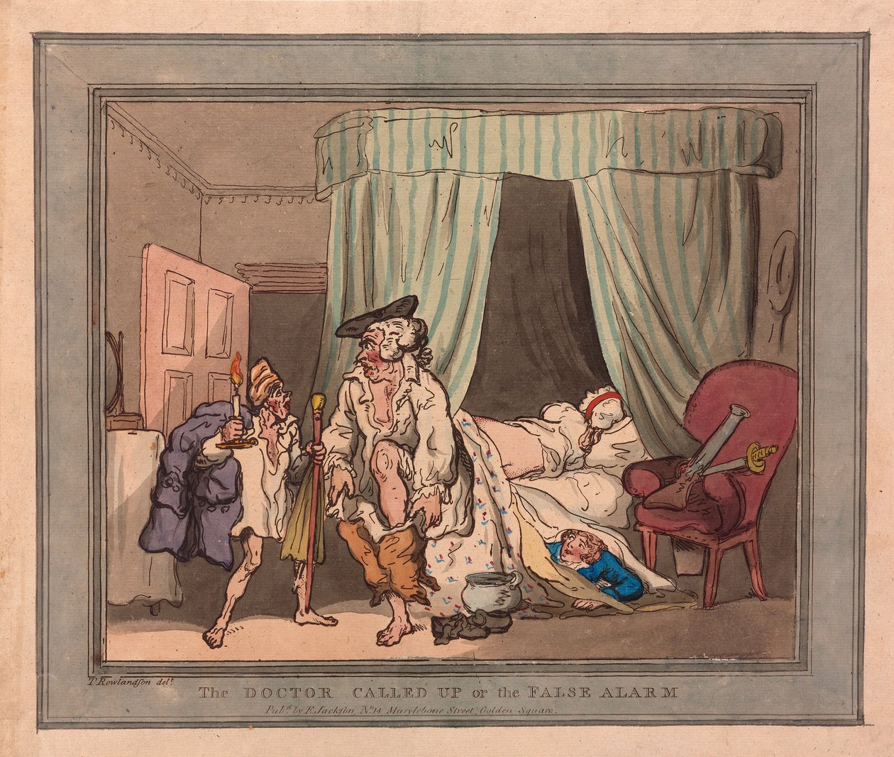 Az orvos hívott vagy a hamis riasztás, kocsma. 1786 (kézzel színezett metszet) alkotó: Thomas Rowlandson