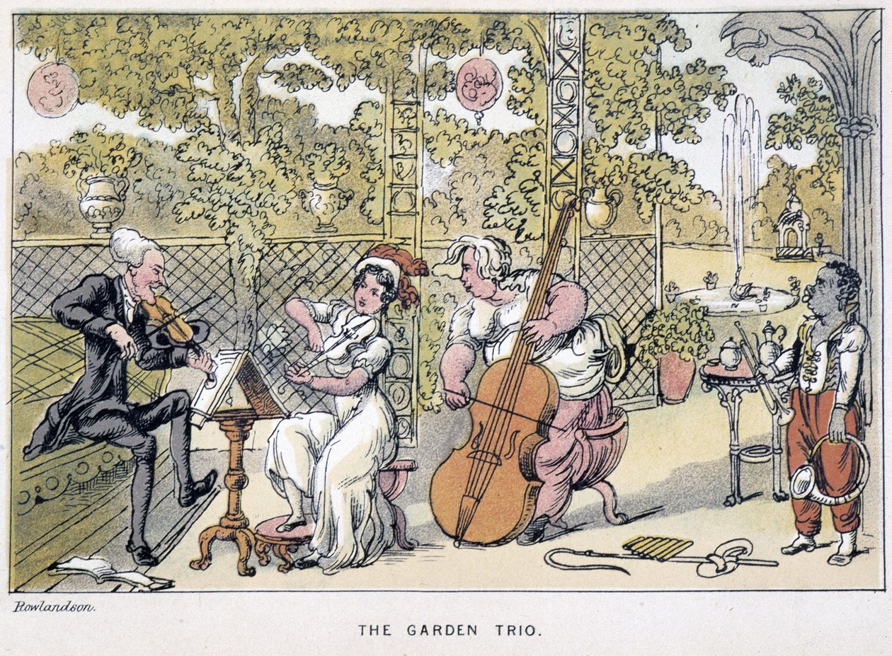 A hegedűs doktor: „” The Garden Trio””” - a „” Doctor Syntax három turnéjában: a festői vigasz és feleség keresésében”” William Combe, ill. Rowlandson alkotó: Thomas Rowlandson