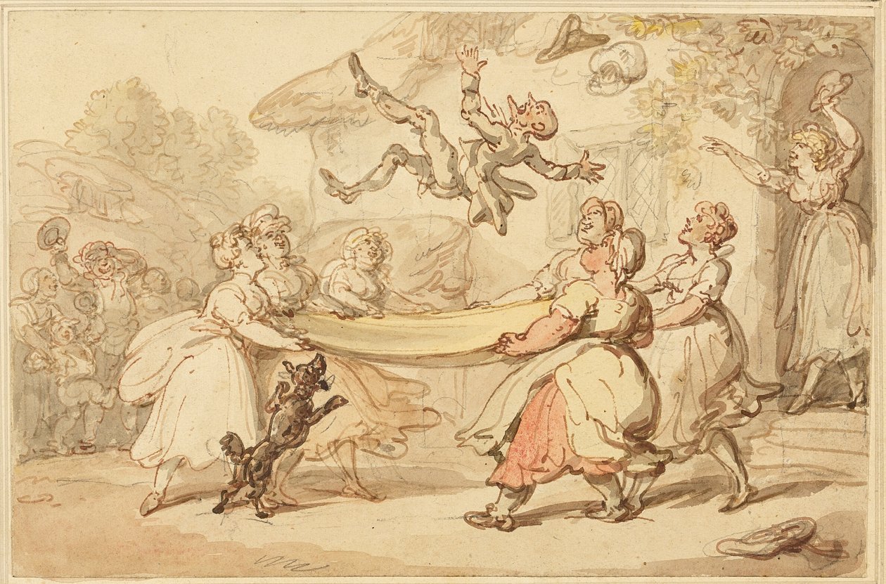 Az orvos büntetésének végrehajtása az egész falu kis szórakoztatására alkotó: Thomas Rowlandson