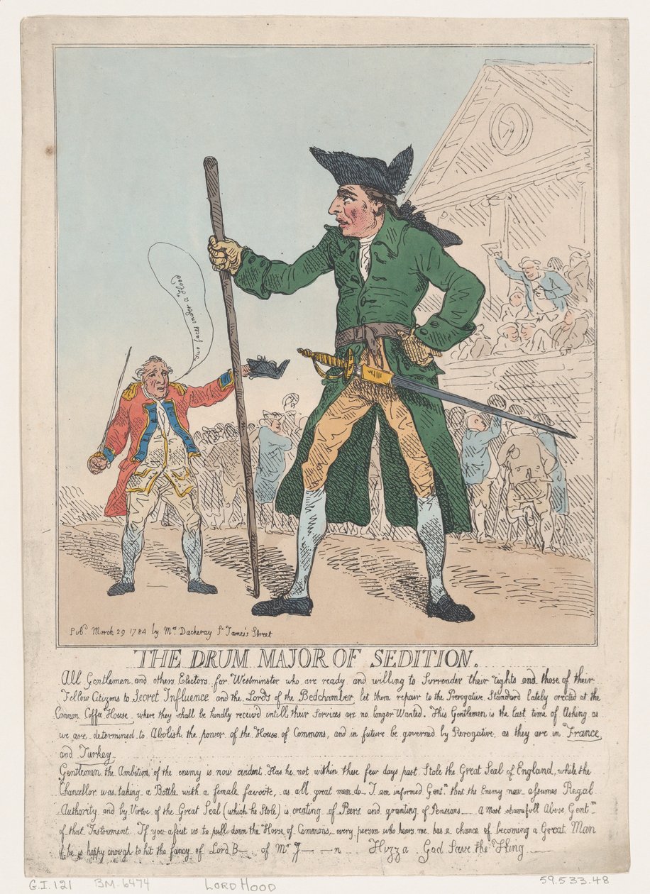 The Drum Major of Sedition, 1784. március 29., 1784. március 29. alkotó: Thomas Rowlandson