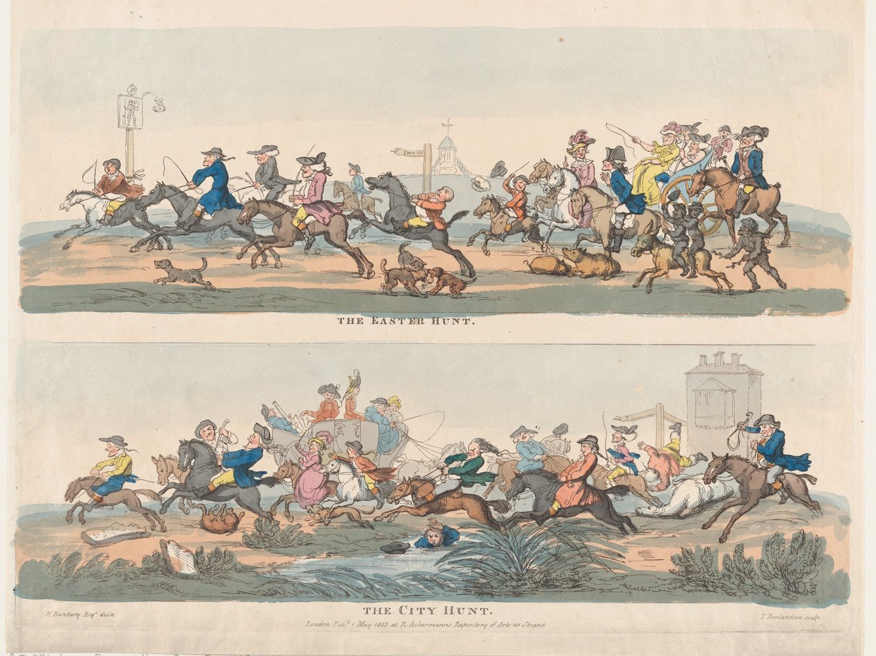 A húsvéti vadászat és a városi vadászat, 1803. május 1., 1803. május 1. alkotó: Thomas Rowlandson