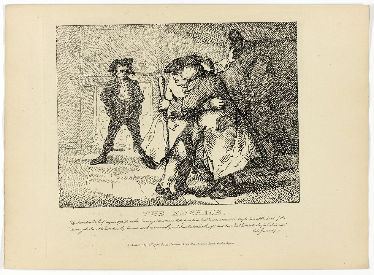 Az ölelés, Boswell Hebridák körútja című művéből alkotó: Thomas Rowlandson