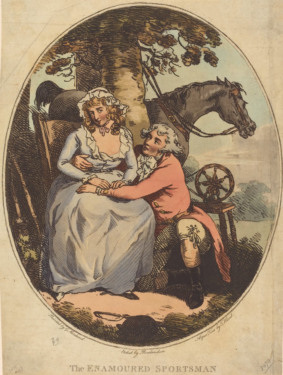 A szerelmes sportoló. alkotó: Thomas Rowlandson