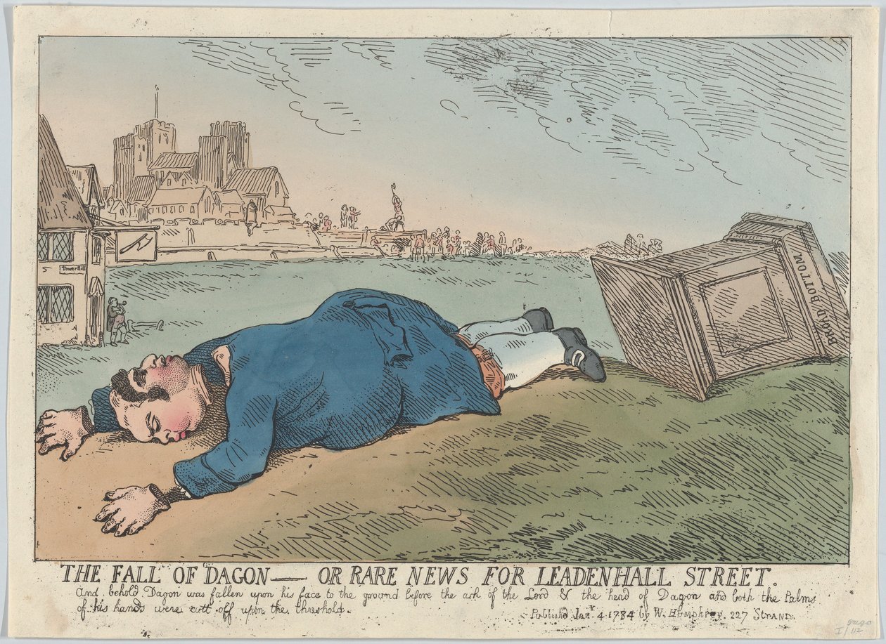 Dagon bukása – vagy ritka hírek a Leadenhall Streetről, 1784. január 4., 1784. január 4. alkotó: Thomas Rowlandson