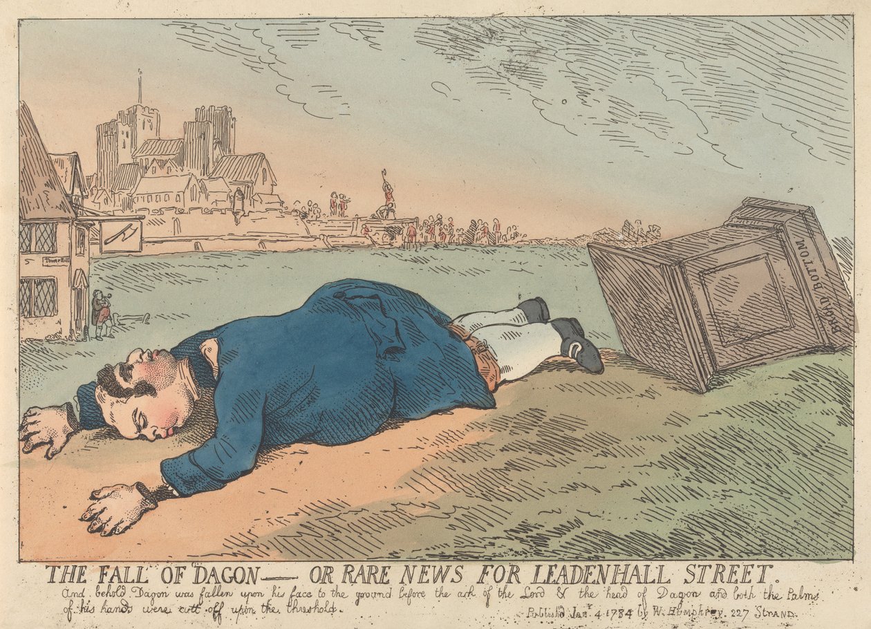 Dagon bukása – avagy Ritka hírek a Leadenhall Streetről alkotó: Thomas Rowlandson