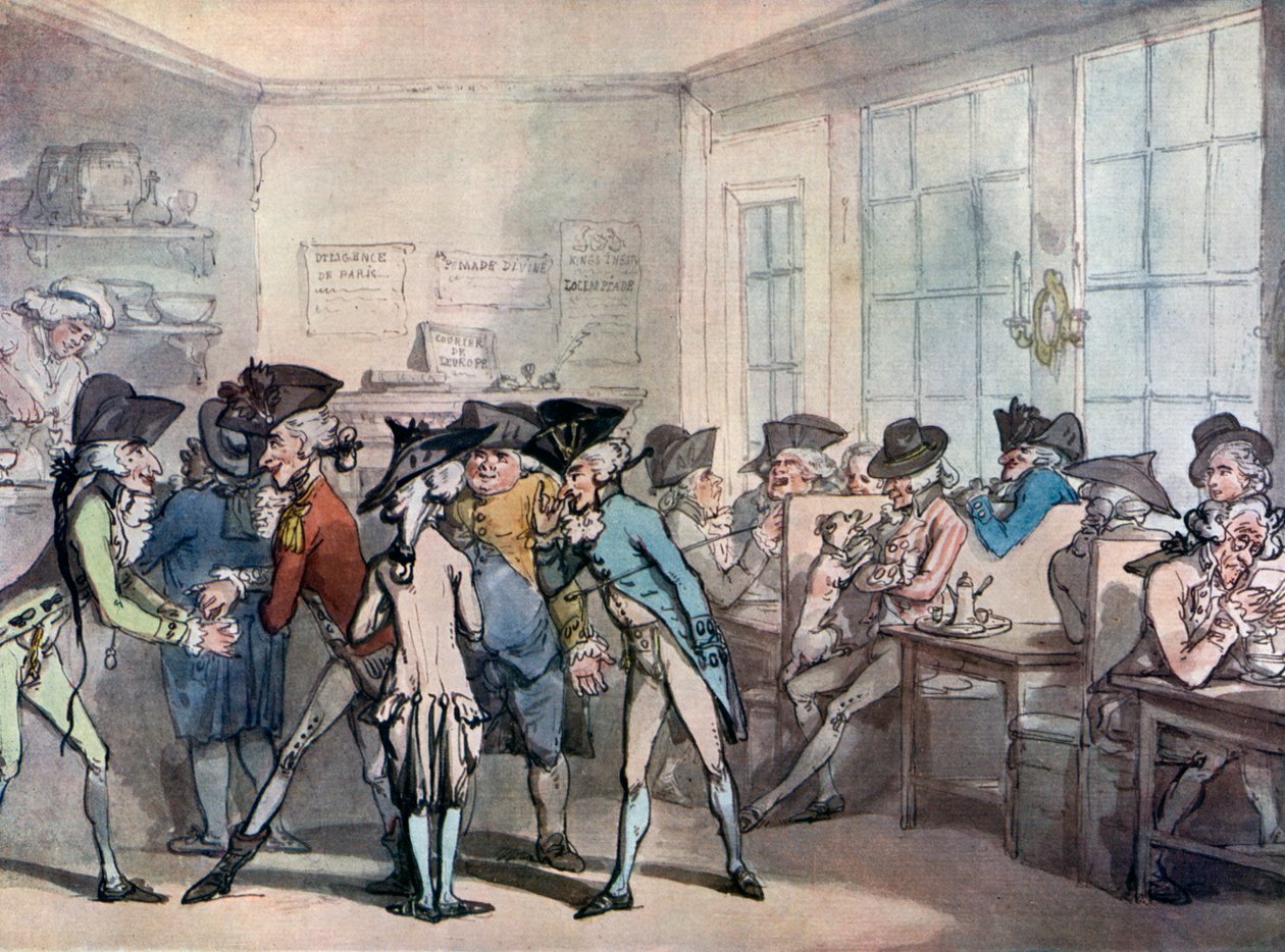 A francia kávéház, 18. század vége alkotó: Thomas Rowlandson
