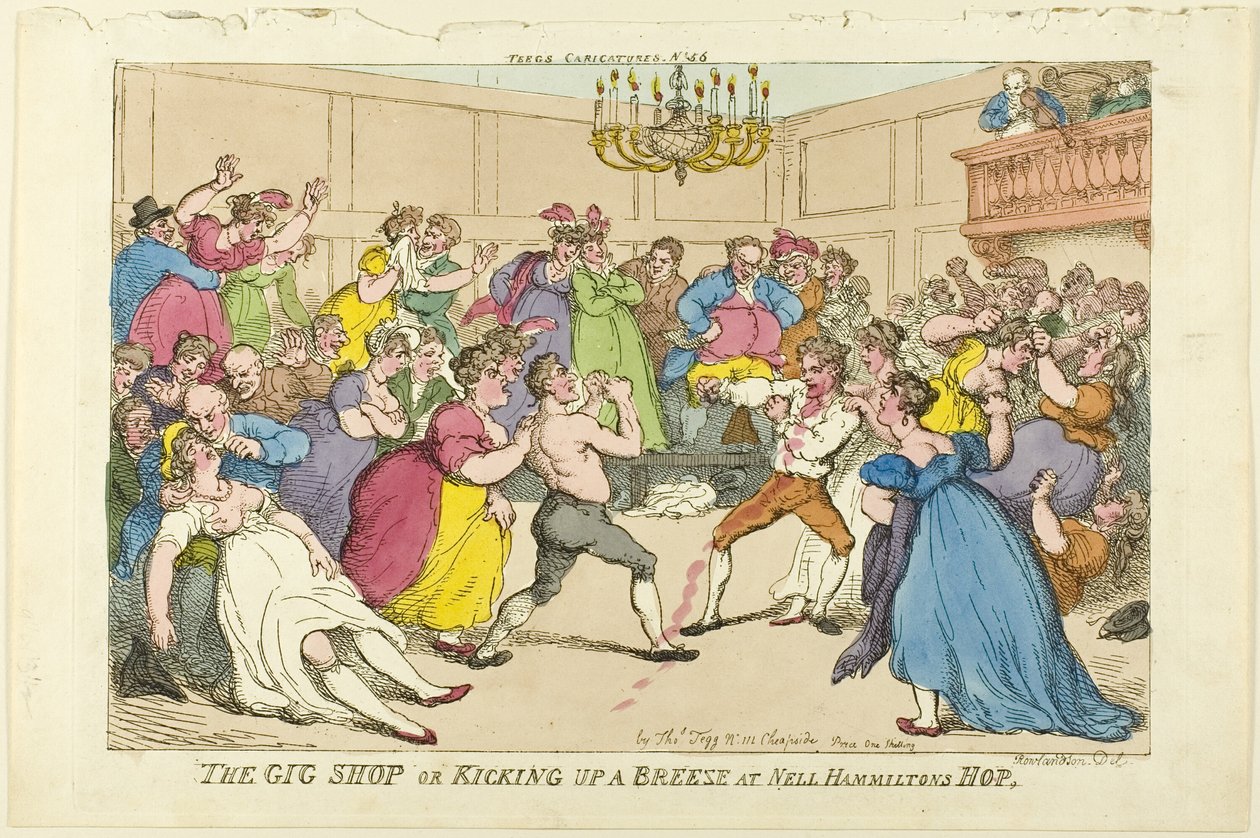 The Gig Shop vagy a Szellő felrúgása a Nell Hammiltons Hopban alkotó: Thomas Rowlandson