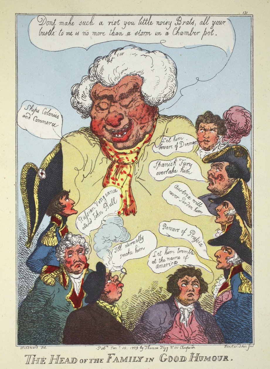 Jó humorú családfő, kocsma. Thomas Tegg, 1809. január 15. (kézzel színezett metszet) alkotó: Thomas Rowlandson