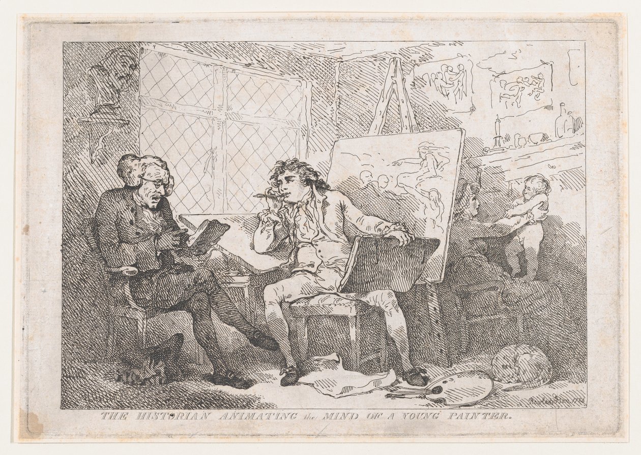 A történész megeleveníti az Egy fiatal festő elméjét, 1784., 1784. alkotó: Thomas Rowlandson