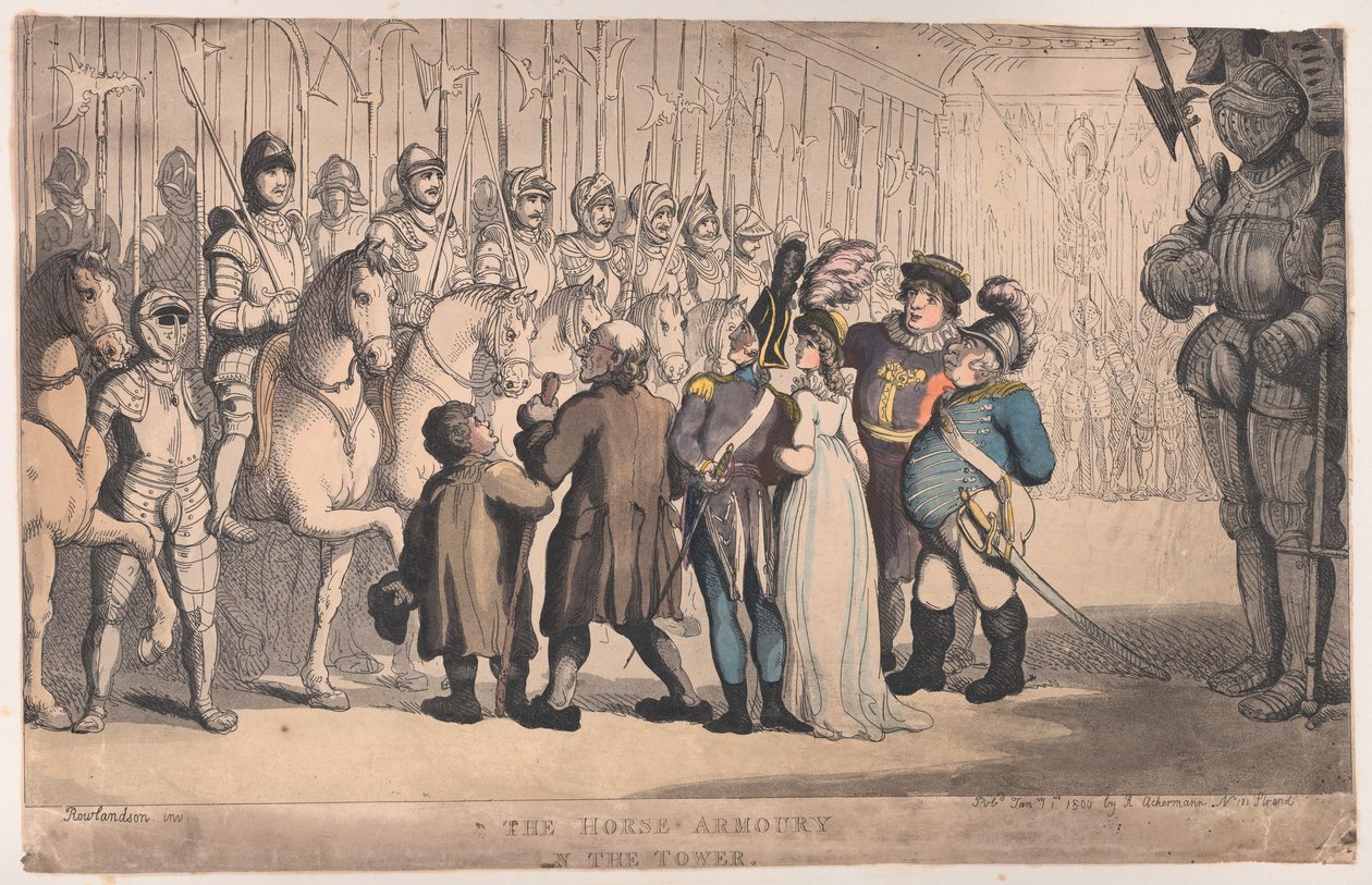 A lófegyvertár a toronyban, 1800. január 1., 1800. január 1. alkotó: Thomas Rowlandson