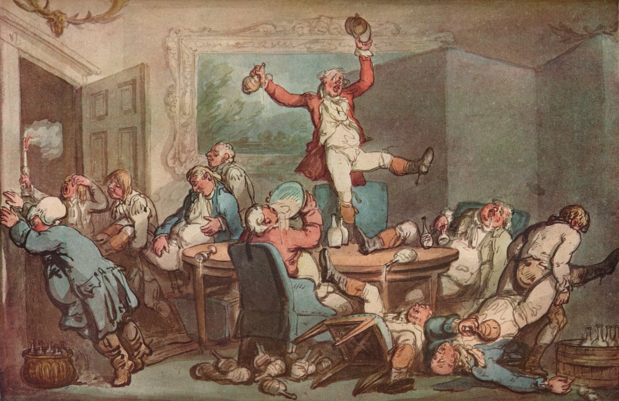 A vadászvacsora, 1780-1825. alkotó: Thomas Rowlandson