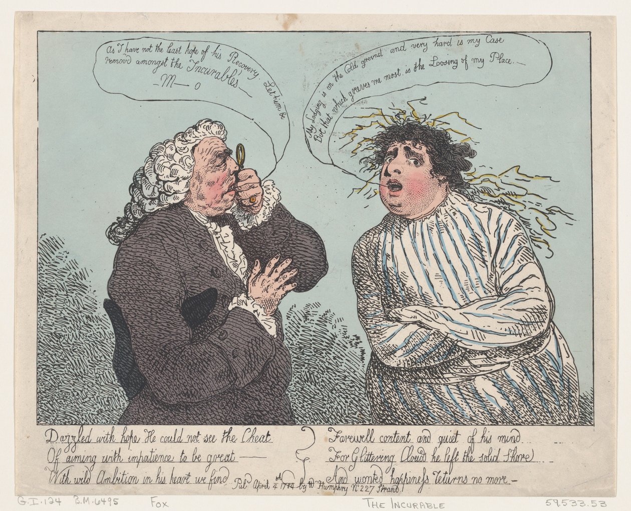 A gyógyíthatatlan, 1784. április 4., 1784. április 4. alkotó: Thomas Rowlandson