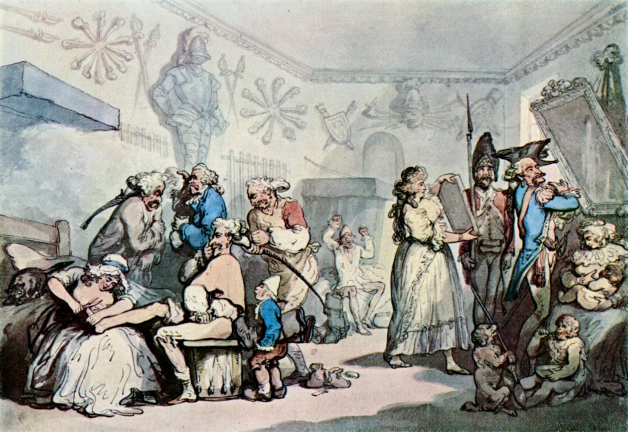 Egy francia laktanya belseje, 1787, 1929 alkotó: Thomas Rowlandson