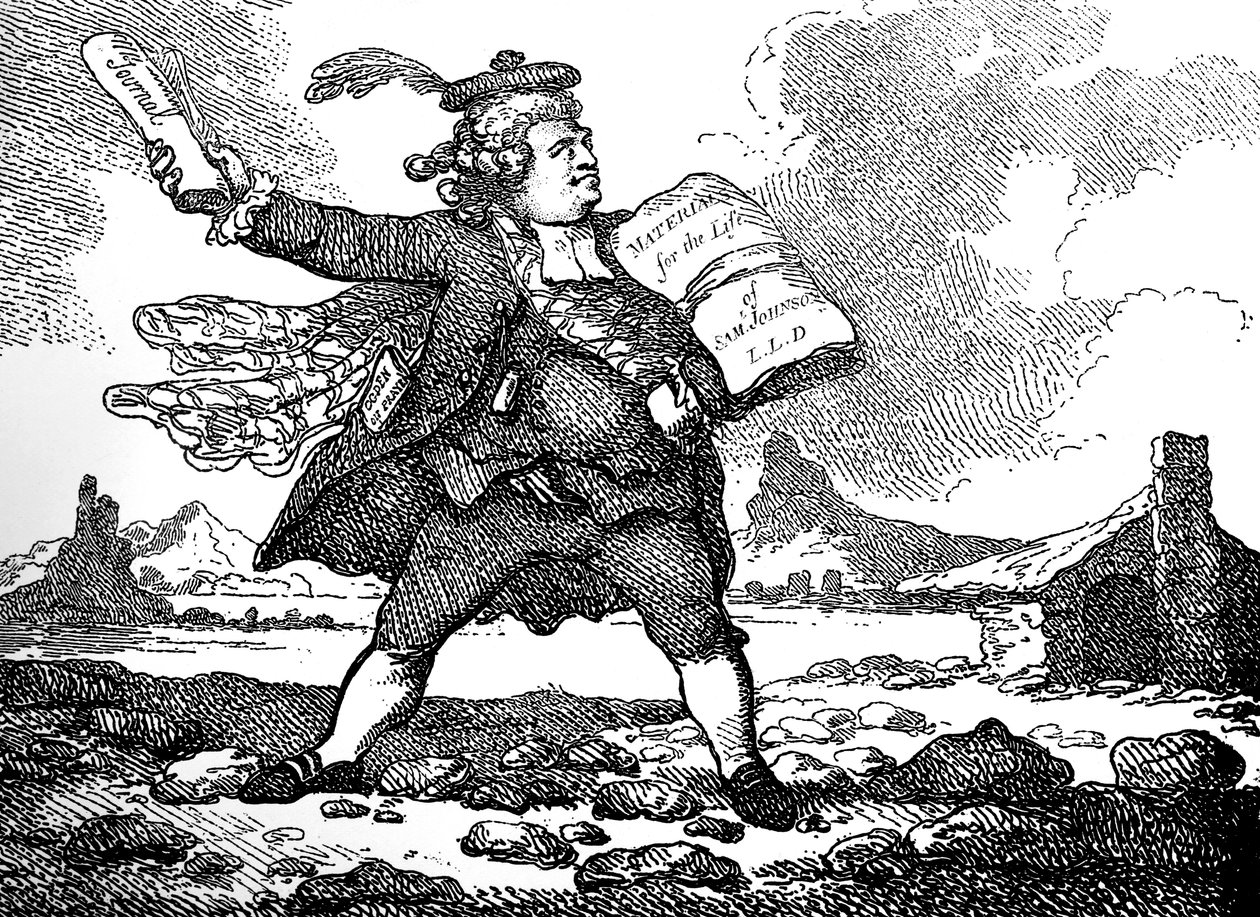 Az újságíró kilátással Auchinleckre vagy A kövek földjére, 1786. alkotó: Thomas Rowlandson