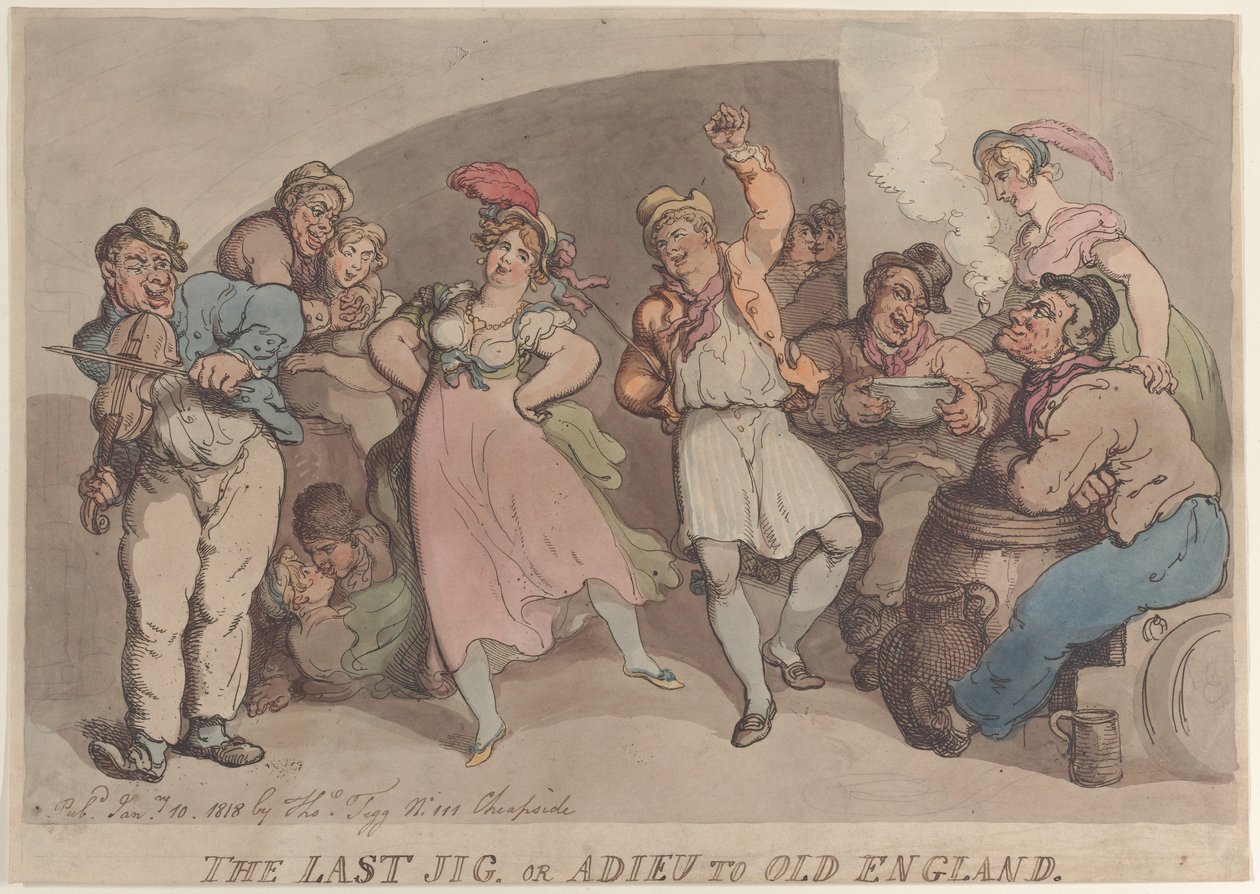 The Last Jig vagy Adieu to Old England, 1818. január 10., 1818. január 10. alkotó: Thomas Rowlandson