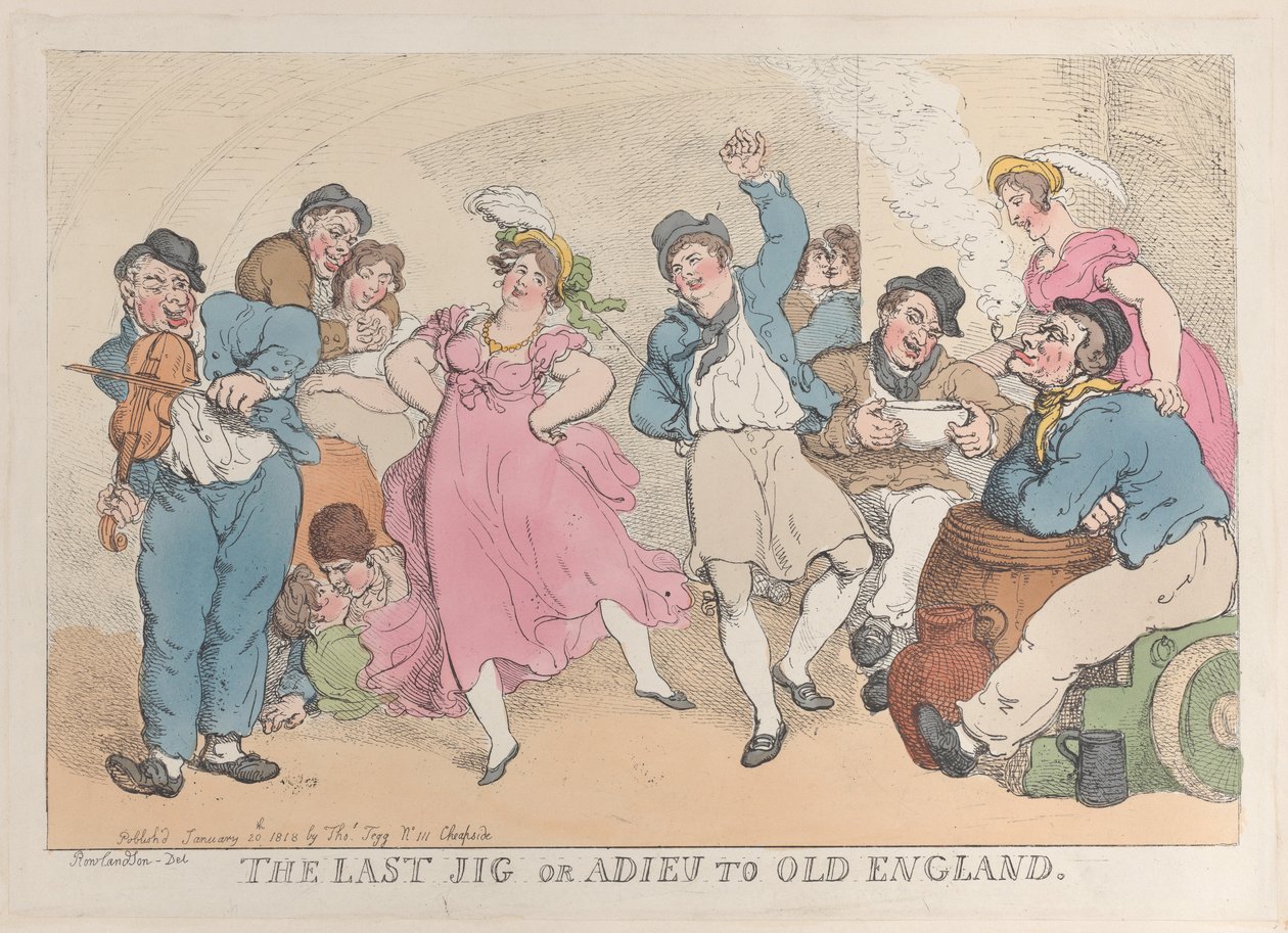 The Last Jig vagy Adieu to Old England, 1818. január 20., 1818. január 20. alkotó: Thomas Rowlandson
