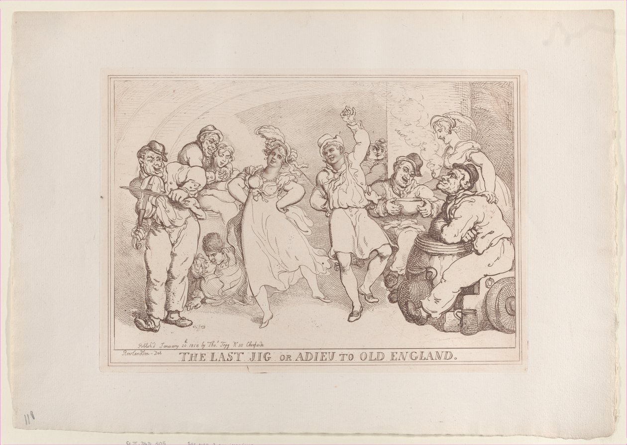 The Last Jig vagy Adieu to Old England, 1818. január 20., 1818. január 20. alkotó: Thomas Rowlandson