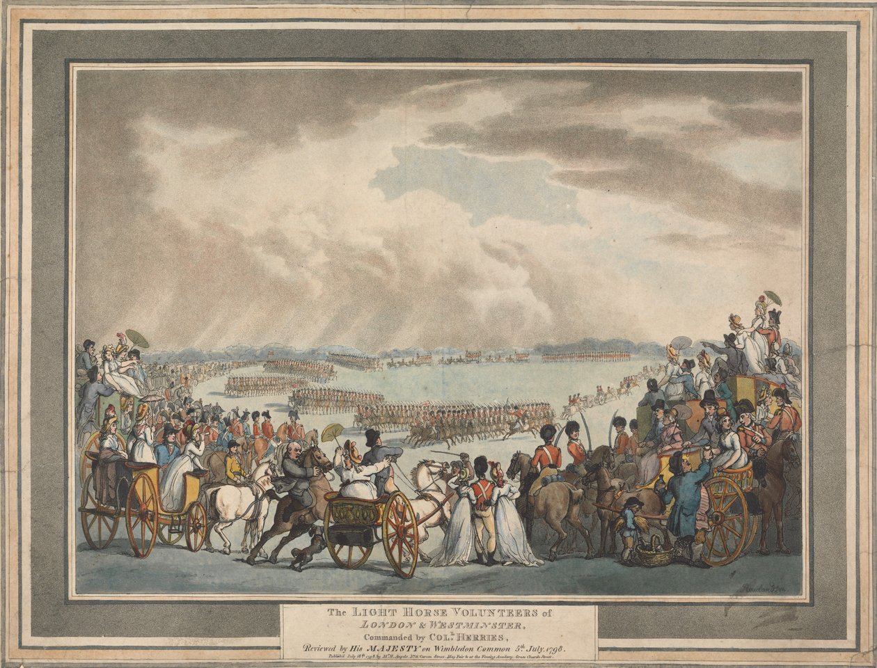 A londoni és westminsteri Light House önkéntesei alkotó: Thomas Rowlandson