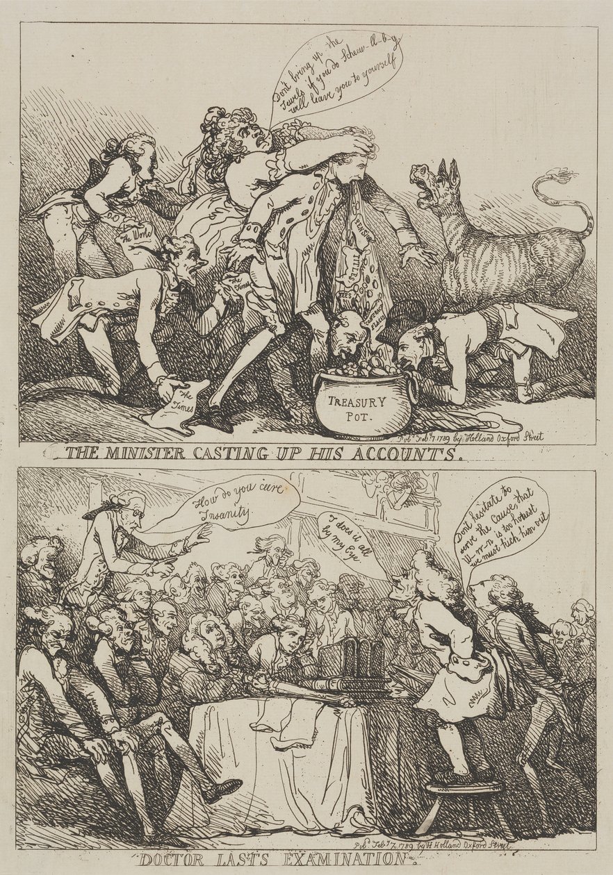 A miniszter elszámolását végzi alkotó: Thomas Rowlandson