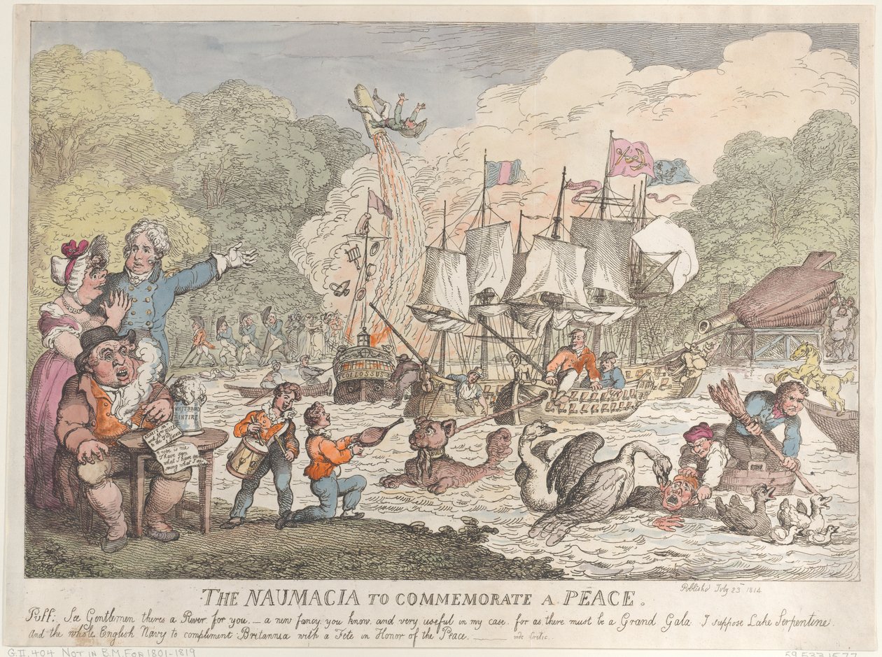 A Naumacia a béke megünneplésére alkotó: Thomas Rowlandson