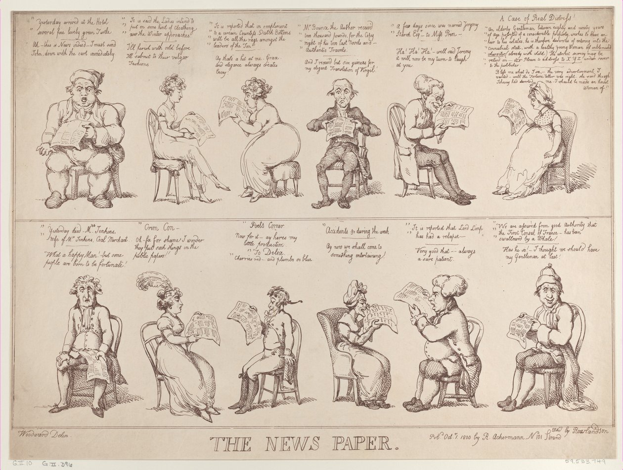 A Hírlap, 1808. október 1., 1808. október 1. alkotó: Thomas Rowlandson