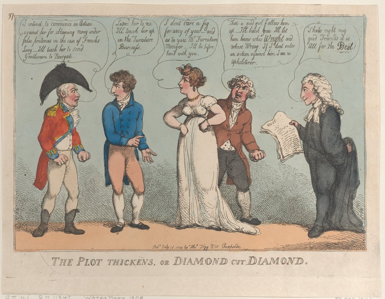 A telek megvastagszik, avagy gyémántcsiszolású gyémánt, 1809. július 16., 1809. július 16. alkotó: Thomas Rowlandson