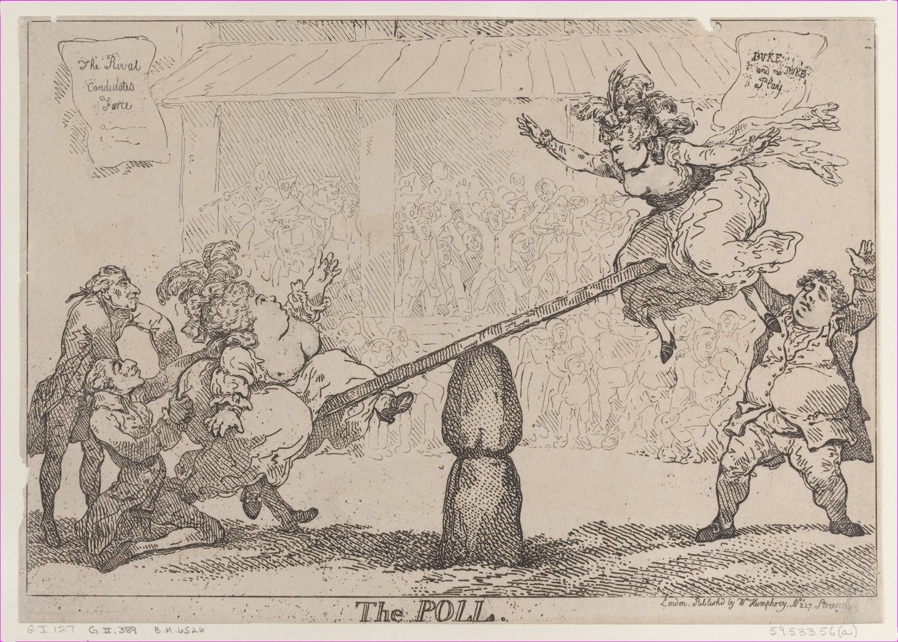 A szavazás, 1784. április 12., 1784. április 12. alkotó: Thomas Rowlandson