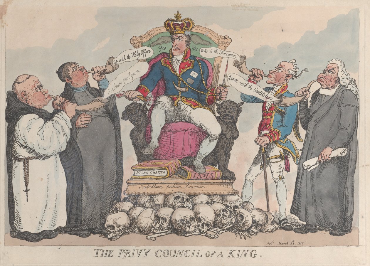 Egy király titkos tanácsa, 1815. március 28., 1815. március 28. alkotó: Thomas Rowlandson