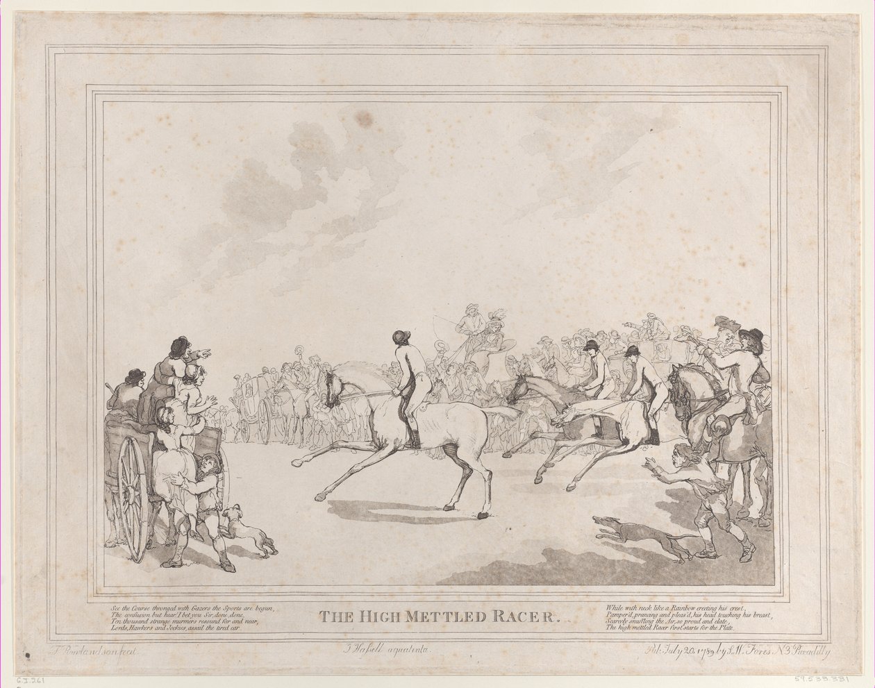 A Versenyló a Versenyló életéből, avagy The High-Mettled Racer, 1789. július 20..., július 20. alkotó: Thomas Rowlandson