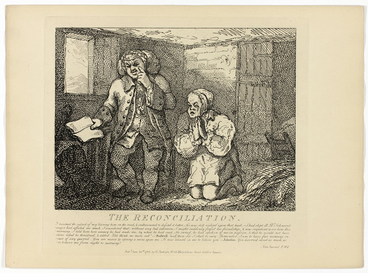 A megbékélés, Boswell Hebridák körútja című művéből alkotó: Thomas Rowlandson