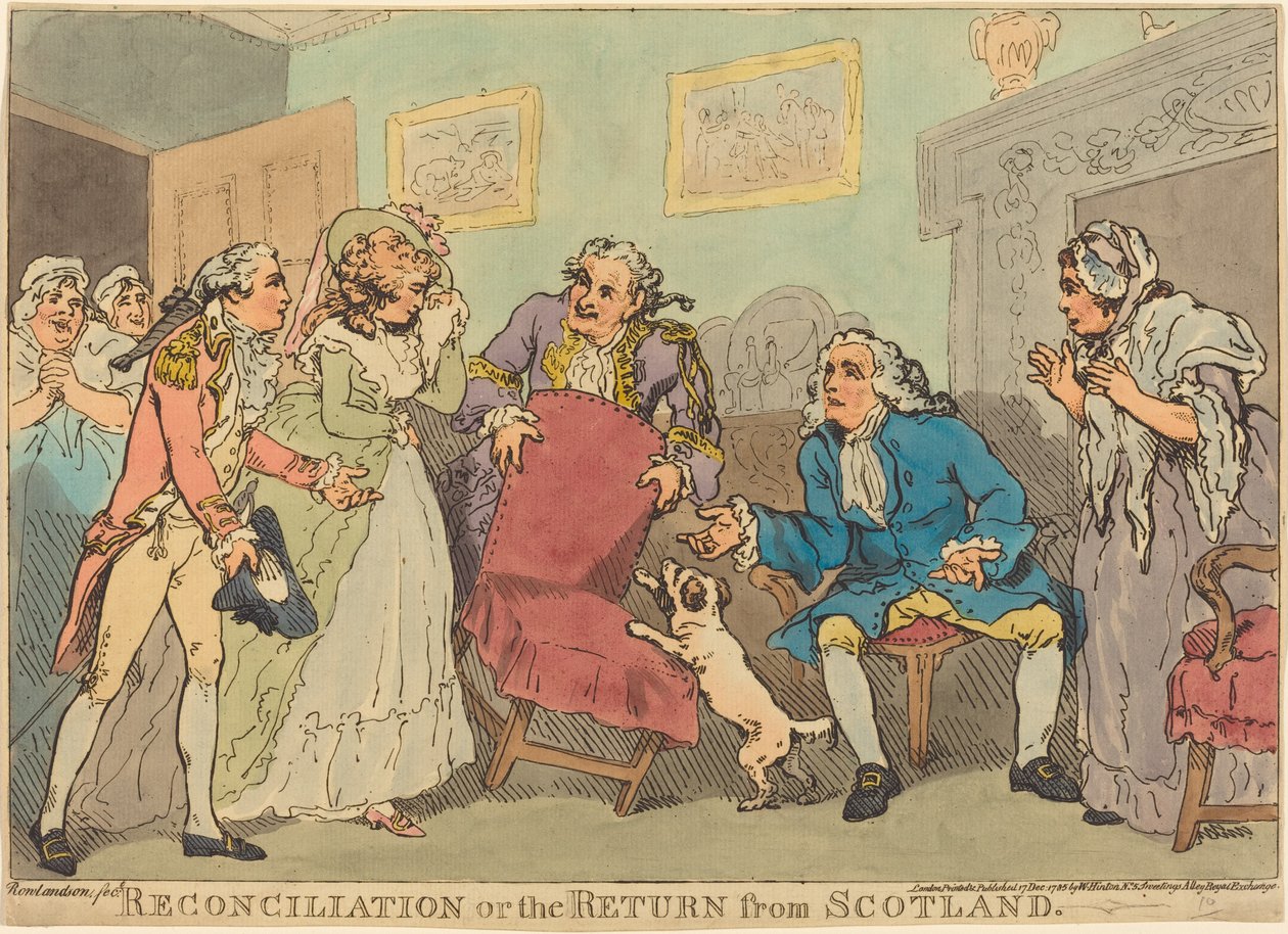 A megbékélés, avagy a visszatérés Skóciából alkotó: Thomas Rowlandson