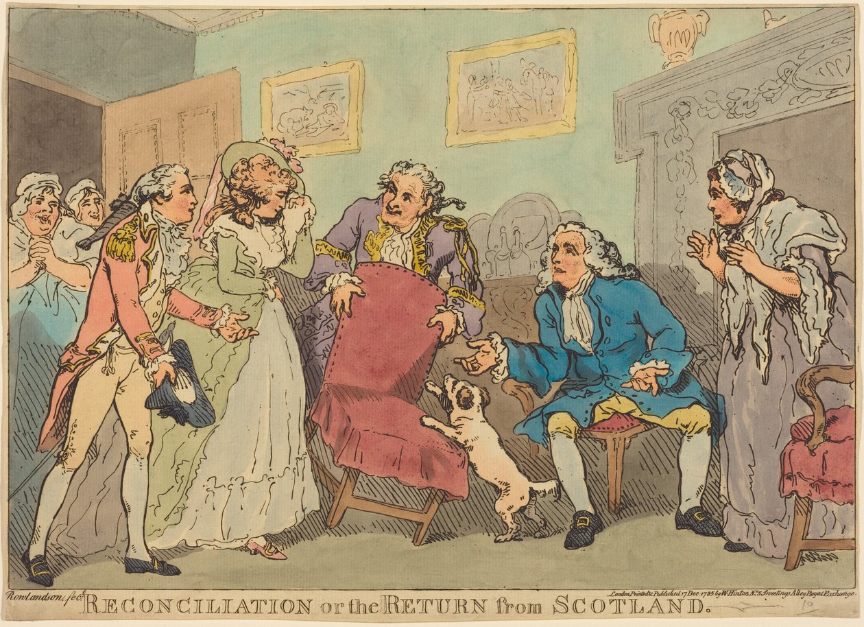 A megbékélés, avagy A visszatérés Skóciából alkotó: Thomas Rowlandson