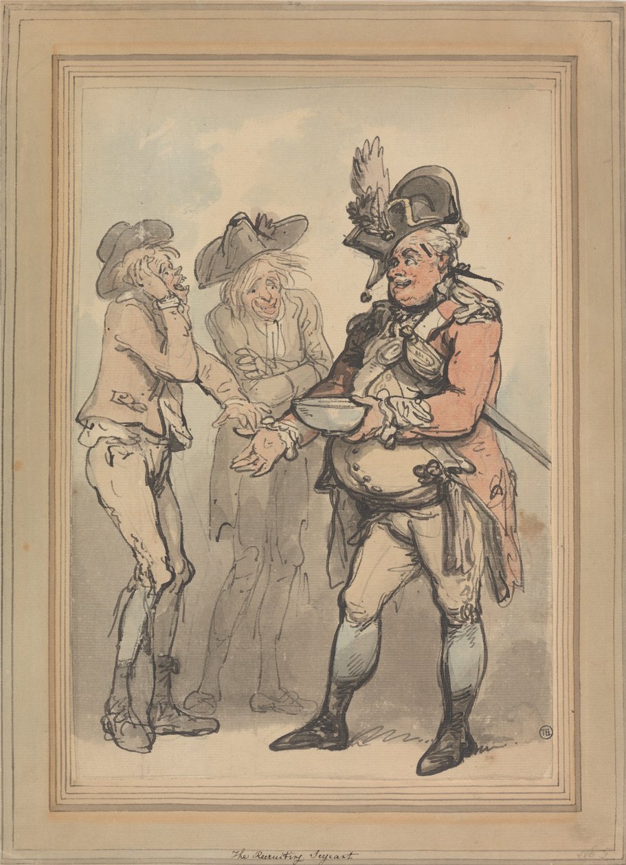 A toborzó őrmester alkotó: Thomas Rowlandson