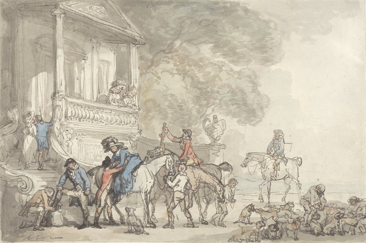 A visszatérés a vadászatból alkotó: Thomas Rowlandson