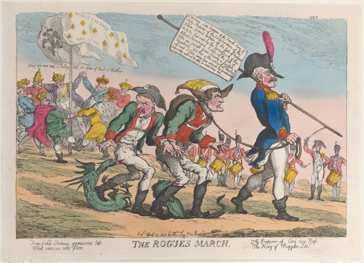 A zsiványok március, 1814. április 12., 1814. április 12. alkotó: Thomas Rowlandson