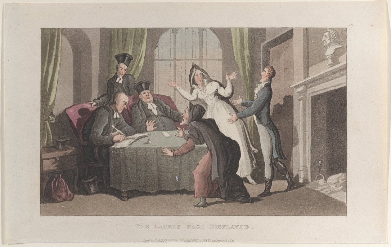 Megjelenített szent oldal, a Journal of Sentimental Travels in the Southern Provinces..., 1821-ből. alkotó: Thomas Rowlandson