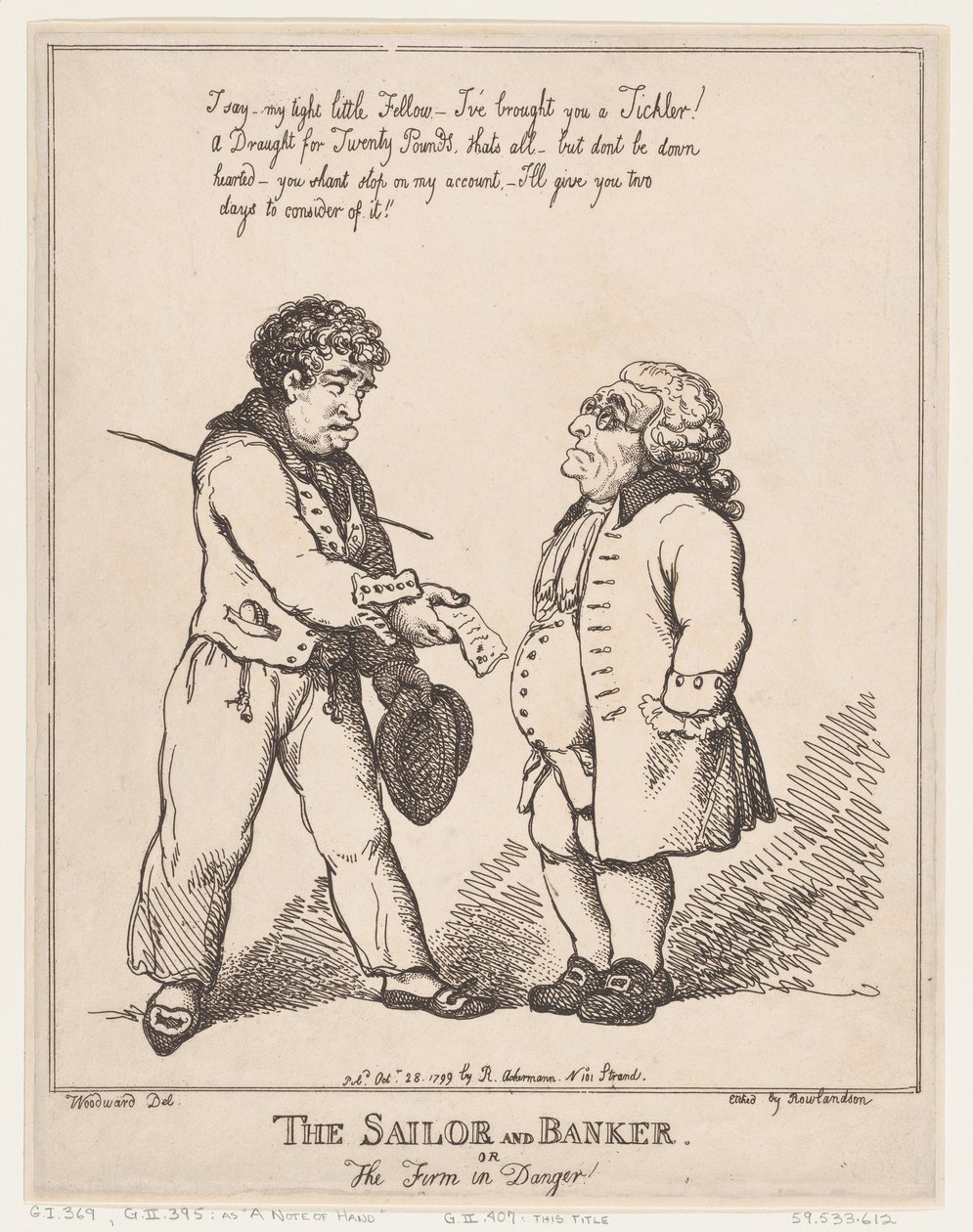 A tengerész és bankár, avagy a cég veszélyben, 1799. október 28., 1799. október 28. alkotó: Thomas Rowlandson